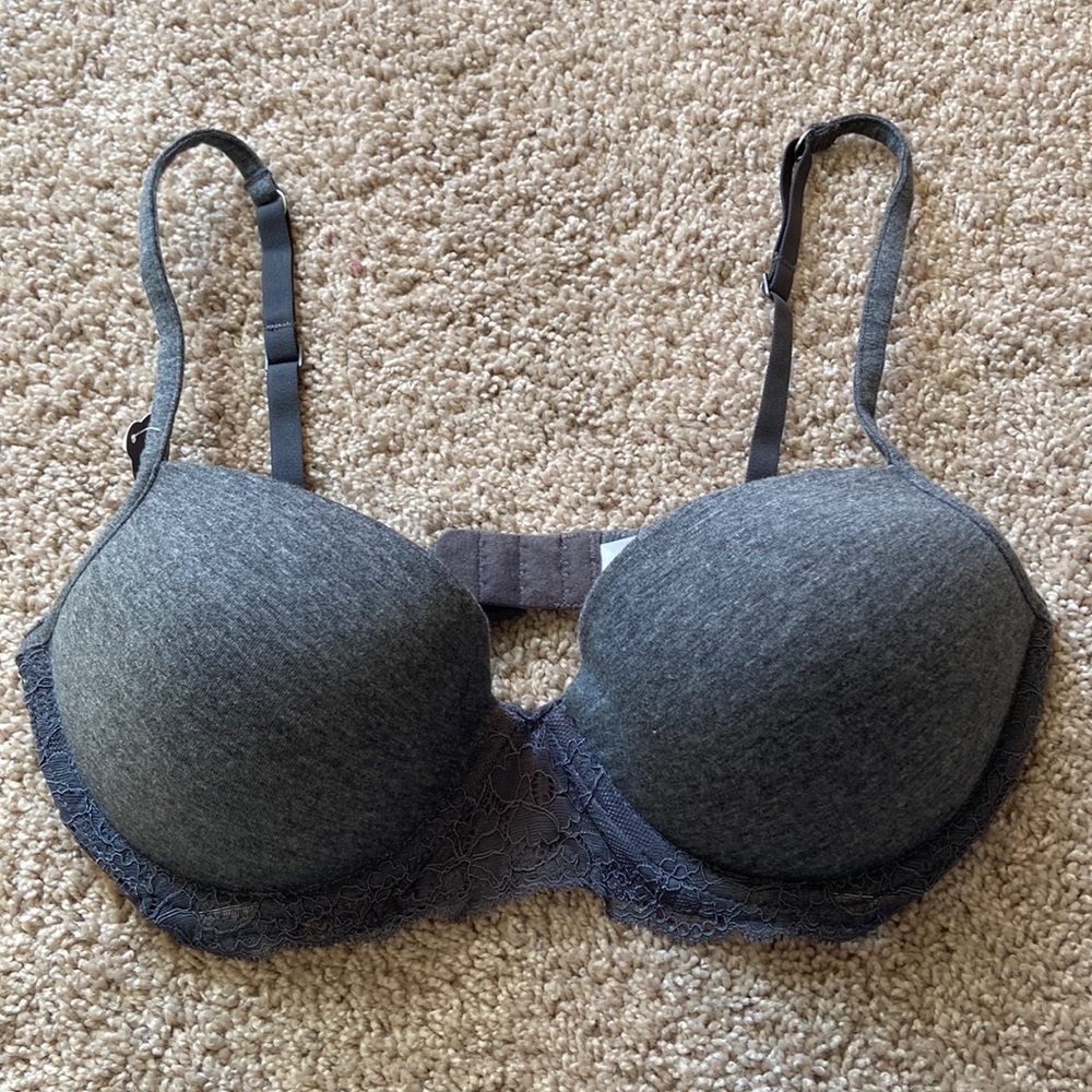 NWT Gillian & O’malley Dark Gray Push Up Bra